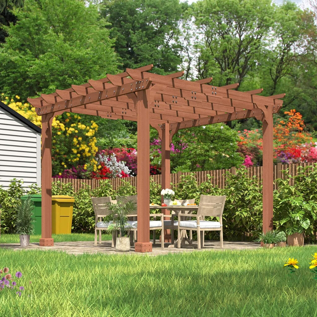 Alora Premium Outdoor Cedar Wood Pergola With Slatted Roof (SAK87024) – SAKSBY WHOLESALE