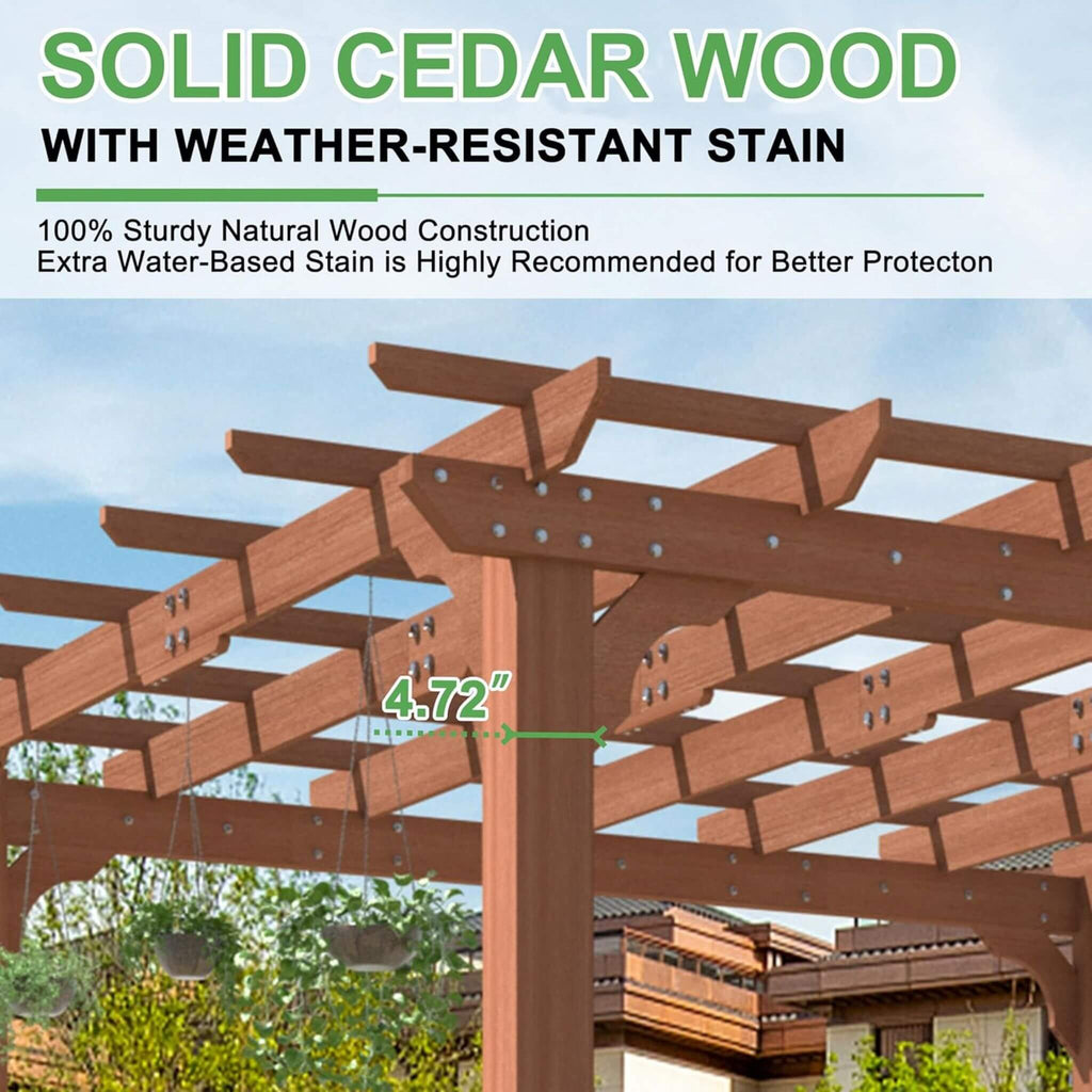 Alora Premium Outdoor Cedar Wood Pergola With Slatted Roof (SAK87024) – SAKSBY WHOLESALE, view 6