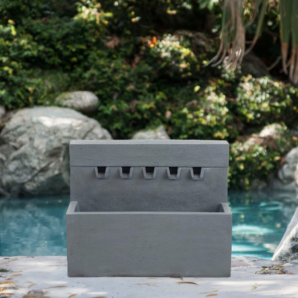 Alora Premium Outdoor Contemporary Modern Rectanglar Decorative Water Fountain, Gray (SAK09215) – SAKSBY WHOLESALE