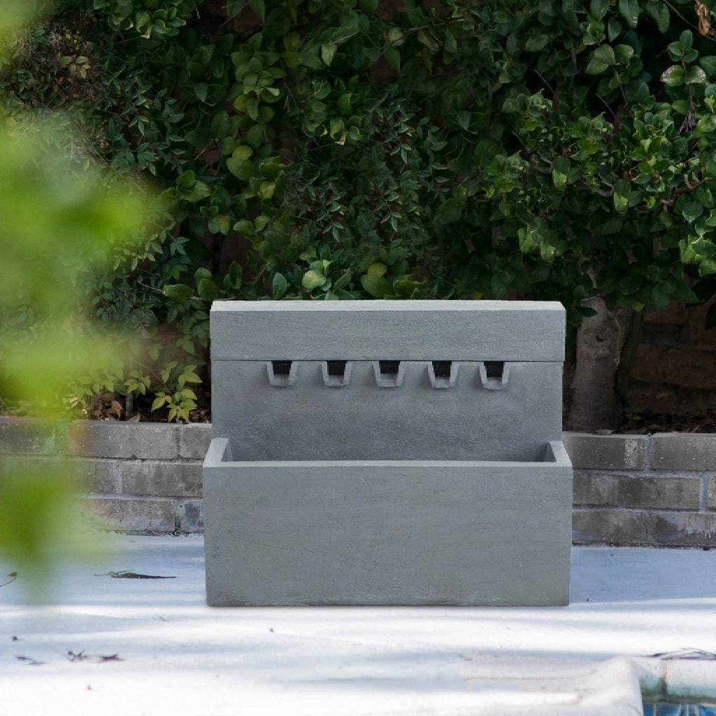 Alora Premium Outdoor Contemporary Modern Rectanglar Decorative Water Fountain, Gray (SAK09215) – SAKSBY WHOLESALE, view 8
