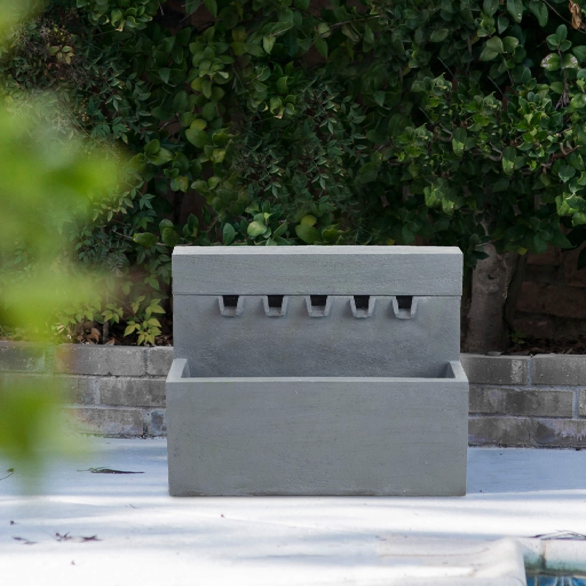Alora Premium Outdoor Contemporary Modern Rectanglar Decorative Water Fountain, Gray (SAK09215) – SAKSBY WHOLESALE, view 8