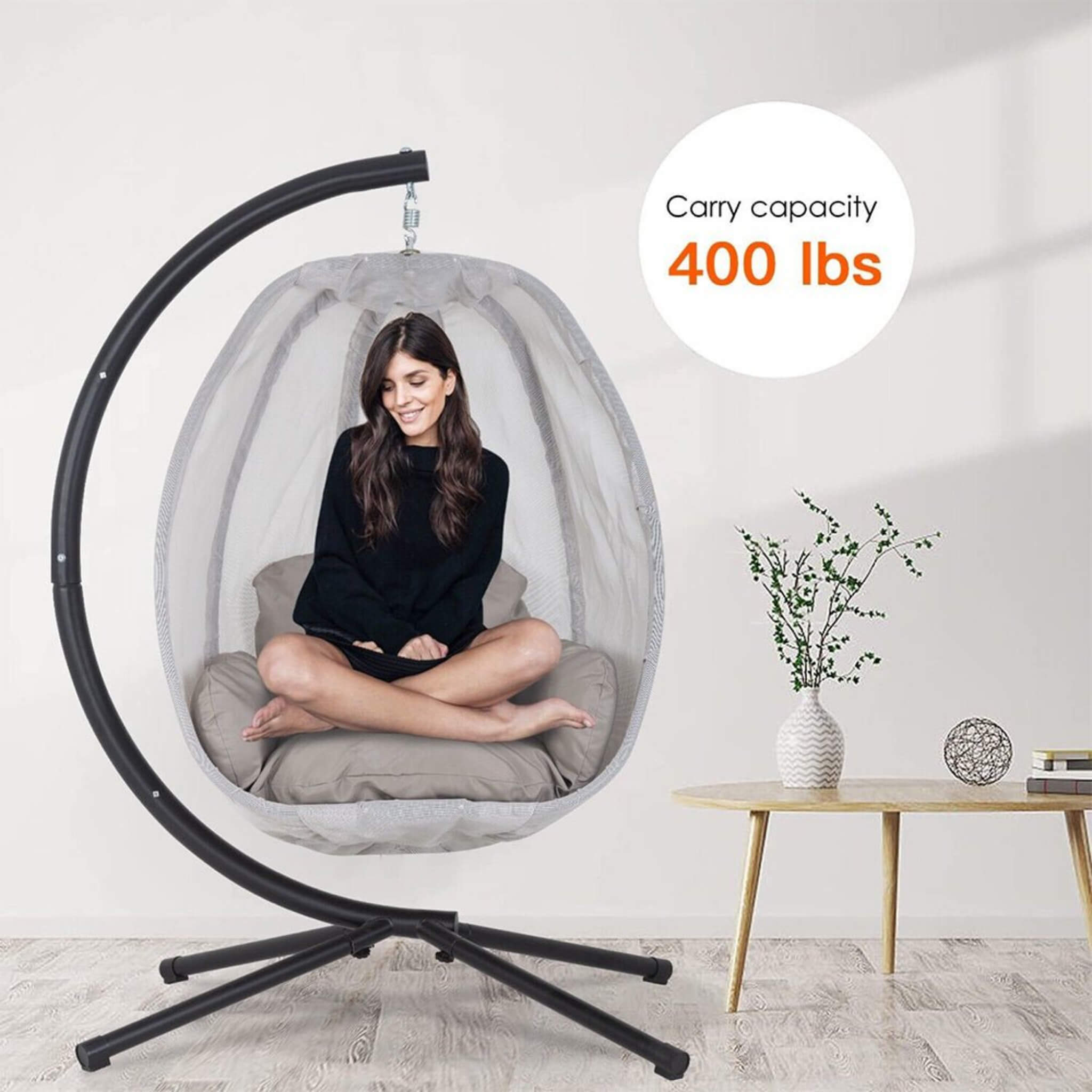 Alora Premium 70-Inch Outdoor Hammock Egg Swing Chair With Stand (SAK42317) – SAKSBY WHOLESALE, view 8
