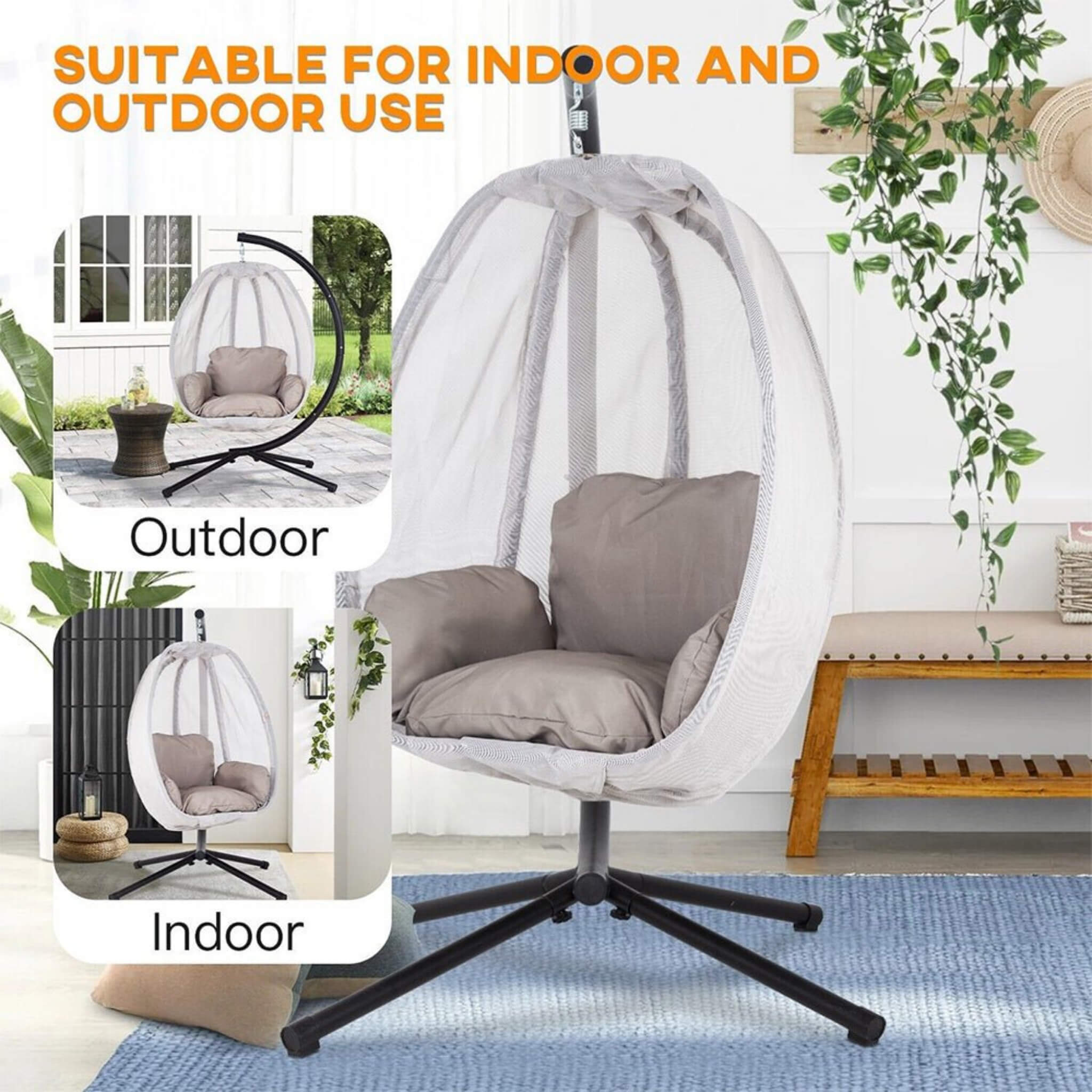 Alora Premium 70-Inch Outdoor Hammock Egg Swing Chair With Stand (SAK42317) – SAKSBY WHOLESALE, view 7