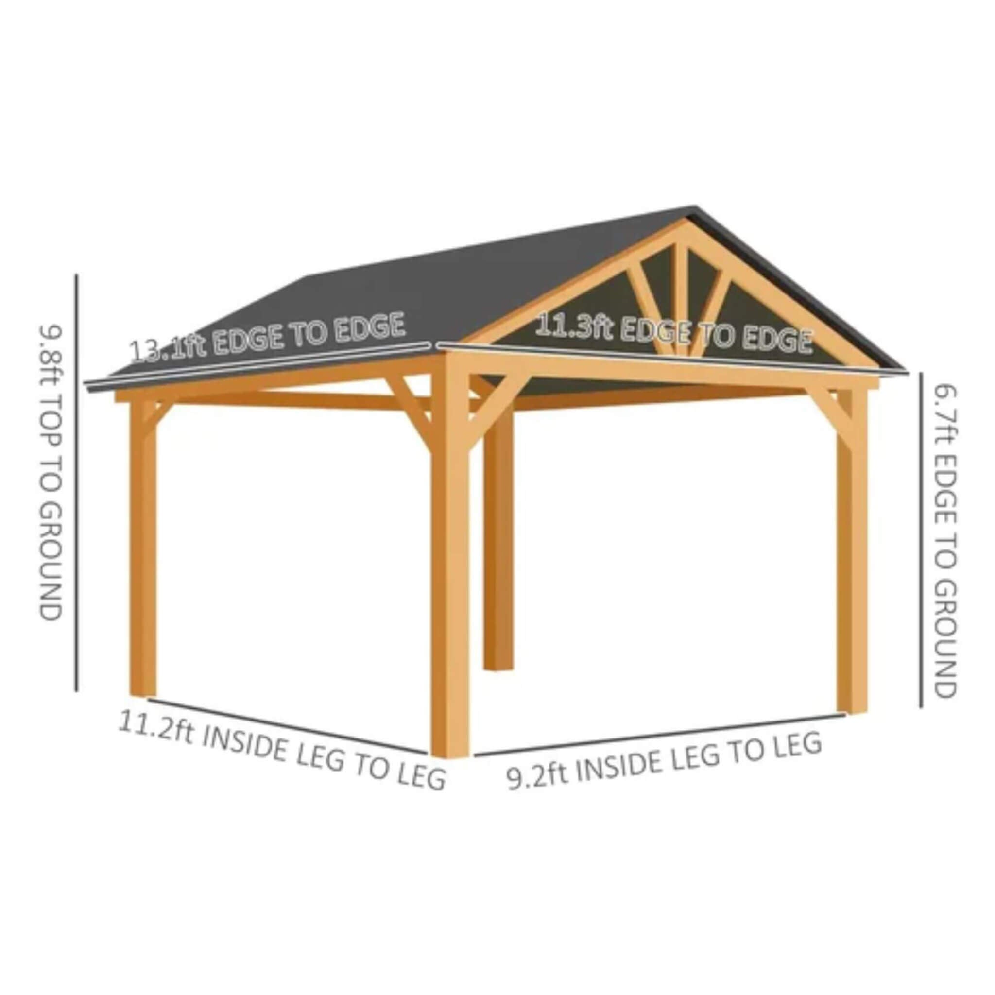 [09X11FT] Alora Premium Outdoor Hardtop Patio Backyard Gazebo (SAK86341) – SAKSBY WHOLESALE, view 8