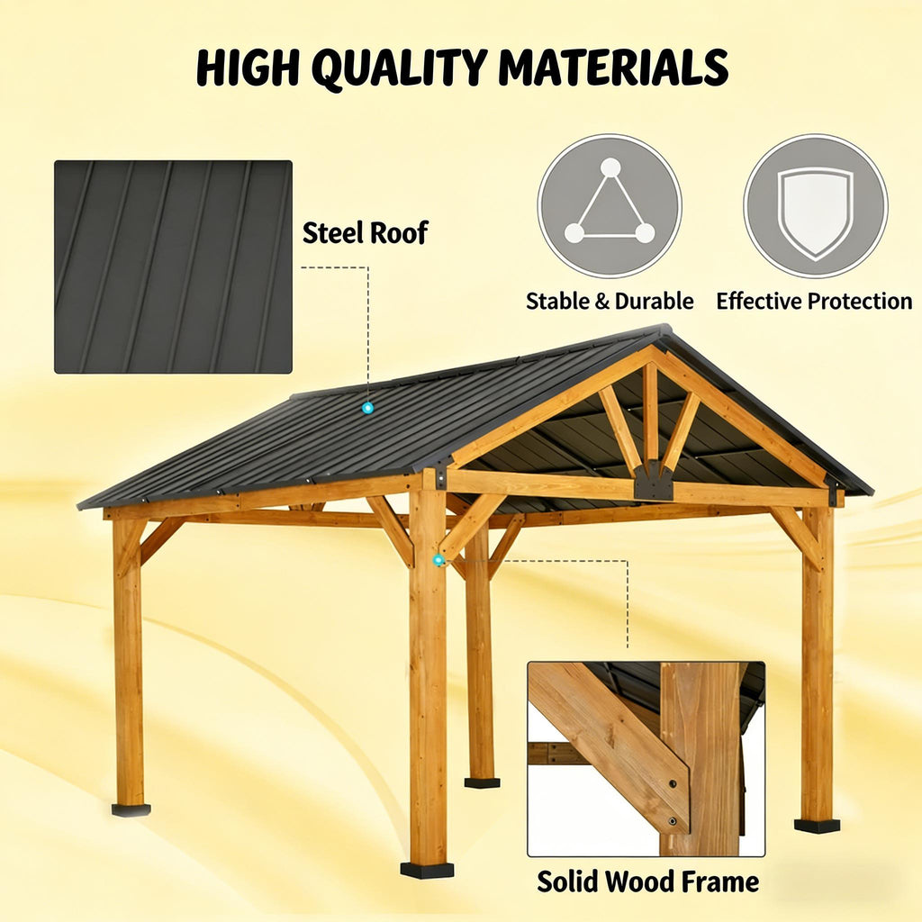 [09X11FT] Alora Premium Outdoor Hardtop Patio Backyard Gazebo (SAK86341) – SAKSBY WHOLESALE, view 4