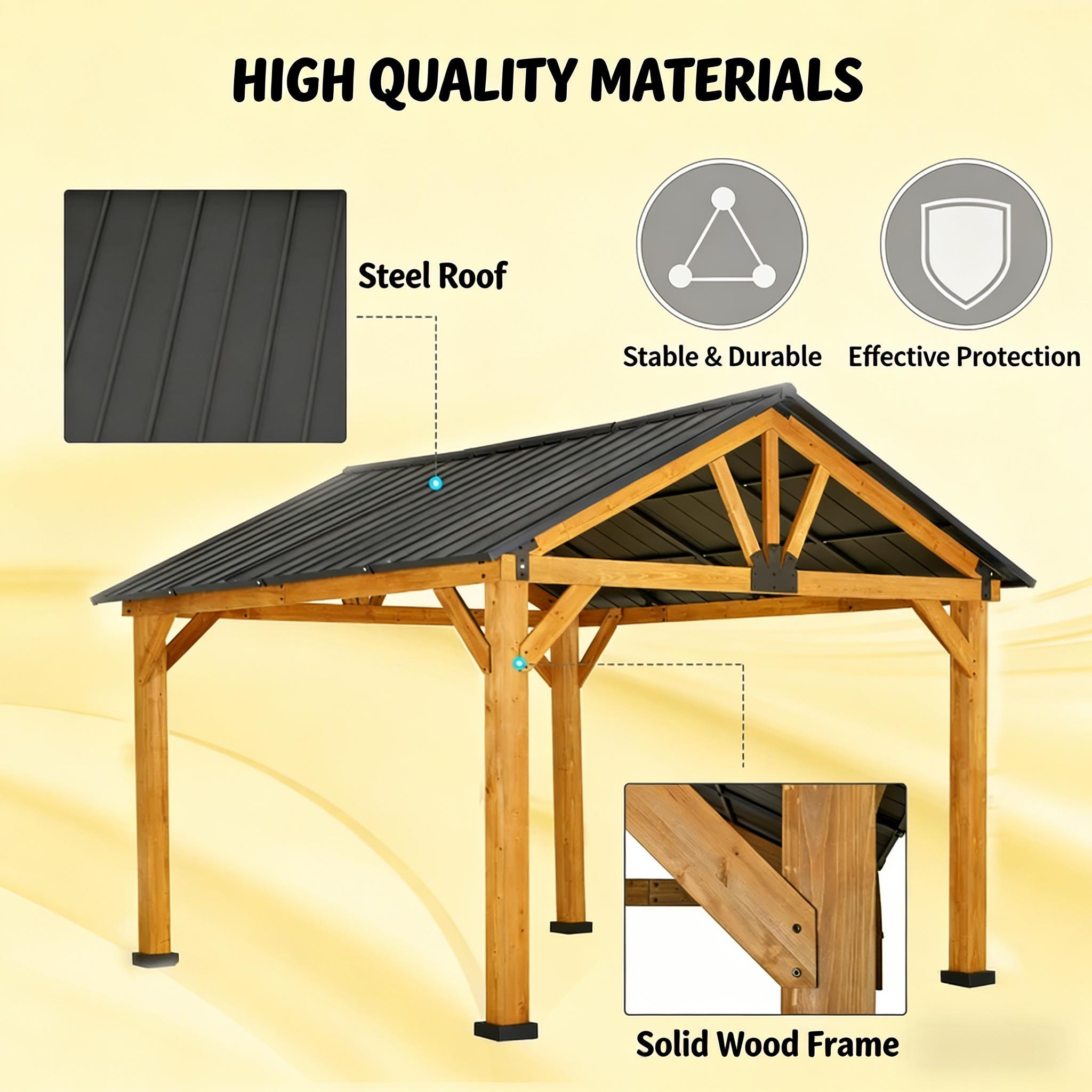 [09X11FT] Alora Premium Outdoor Hardtop Patio Backyard Gazebo (SAK86341) – SAKSBY WHOLESALE, view 4