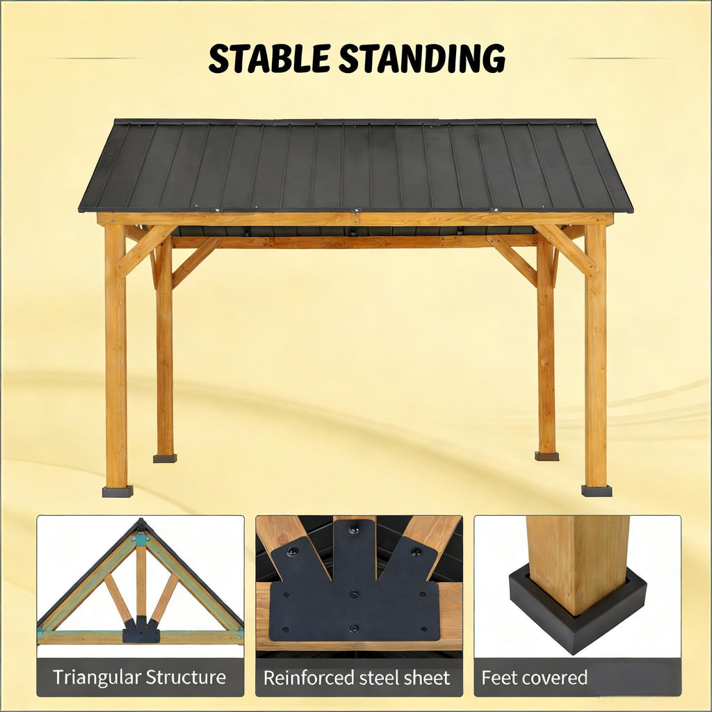 [09X11FT] Alora Premium Outdoor Hardtop Patio Backyard Gazebo (SAK86341) – SAKSBY WHOLESALE, view 6