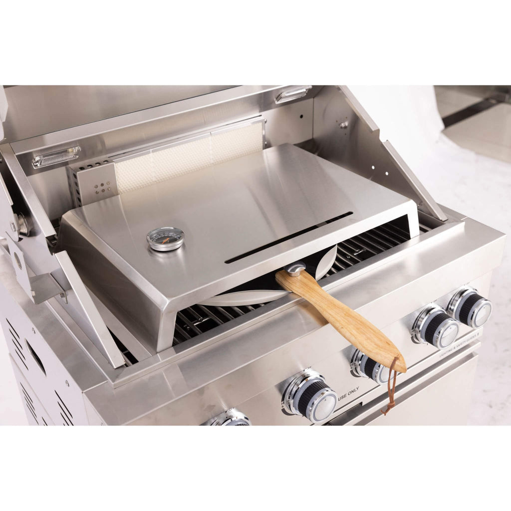 Premium Outdoor Kitchen With 32-Inch 60K BTU Built-In Stainless Steel LPG Gas Grill, Door And Drawer Combo And Stainless Stee