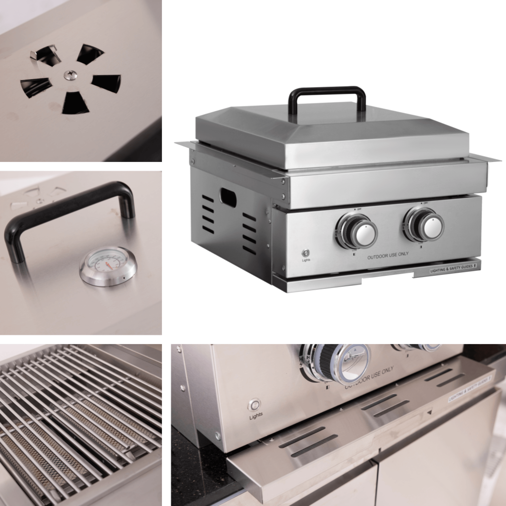 Premium Outdoor Kitchen With 32-Inch 60K BTU Built-In Stainless Steel LPG Gas Grill, Door And Drawer Combo And Stainless Stee