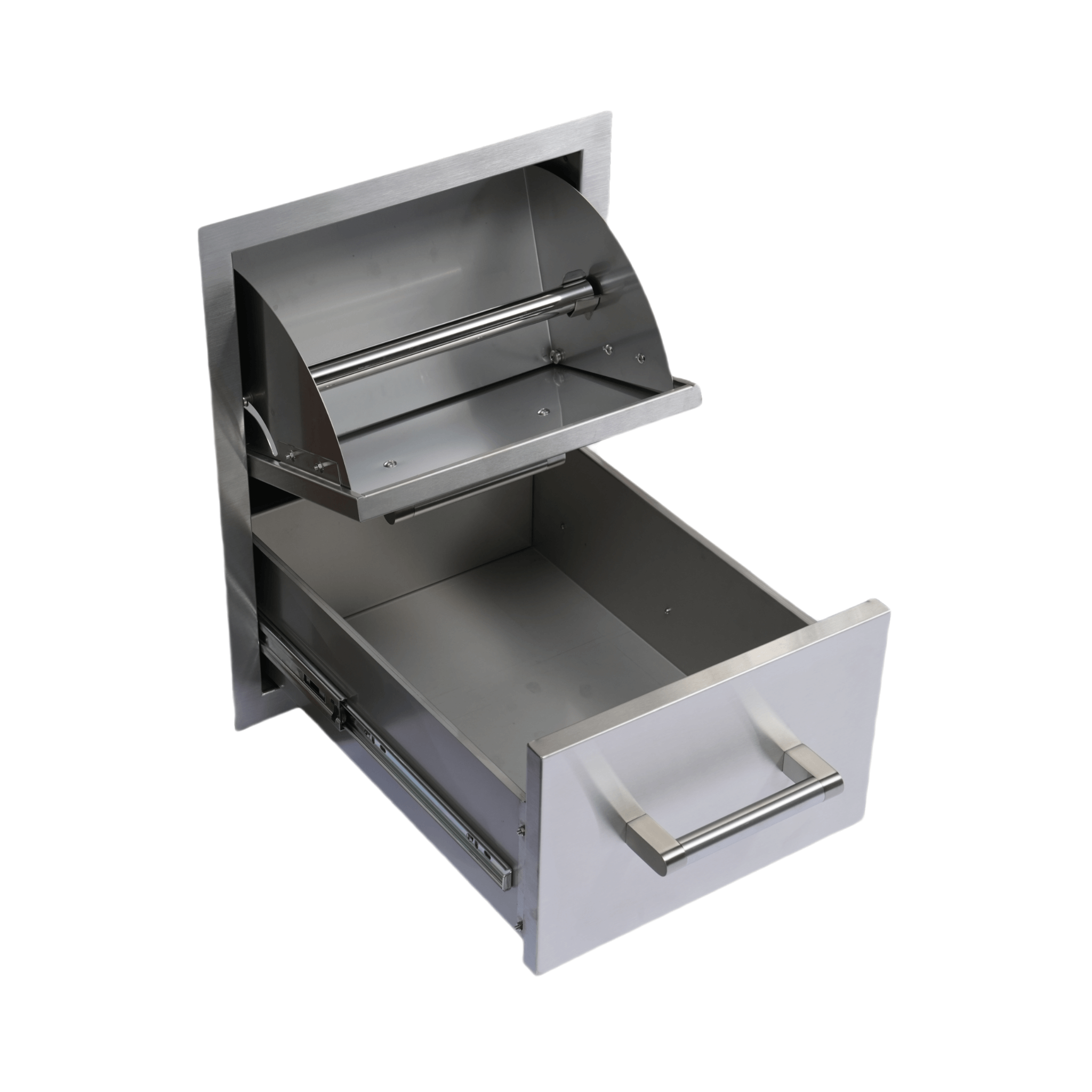 Premium Outdoor Kitchen With 32-Inch 60K BTU Built-In Stainless Steel LPG Gas Grill, Door And Drawer Combo And Stainless Stee