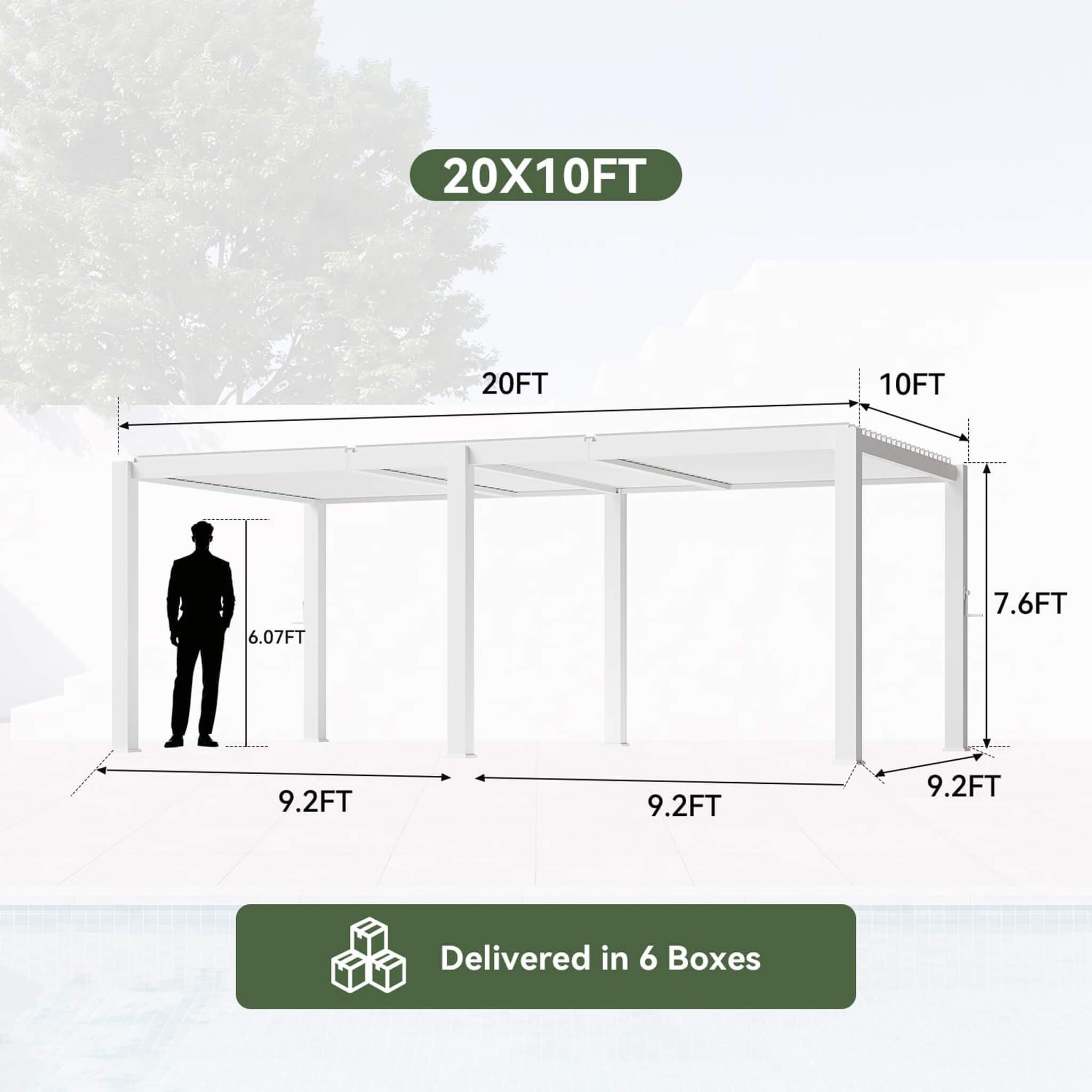 Alora Premium White Outdoor Metal Louvered Pergola With Drainage System (SAK87265) – SAKSBY WHOLESALE, view 11