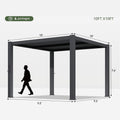 Alora Premium Gray Outdoor Metal Pergola With Louvered Roof And Drainage System (SAK76143) – SAKSBY WHOLESALE, view 8