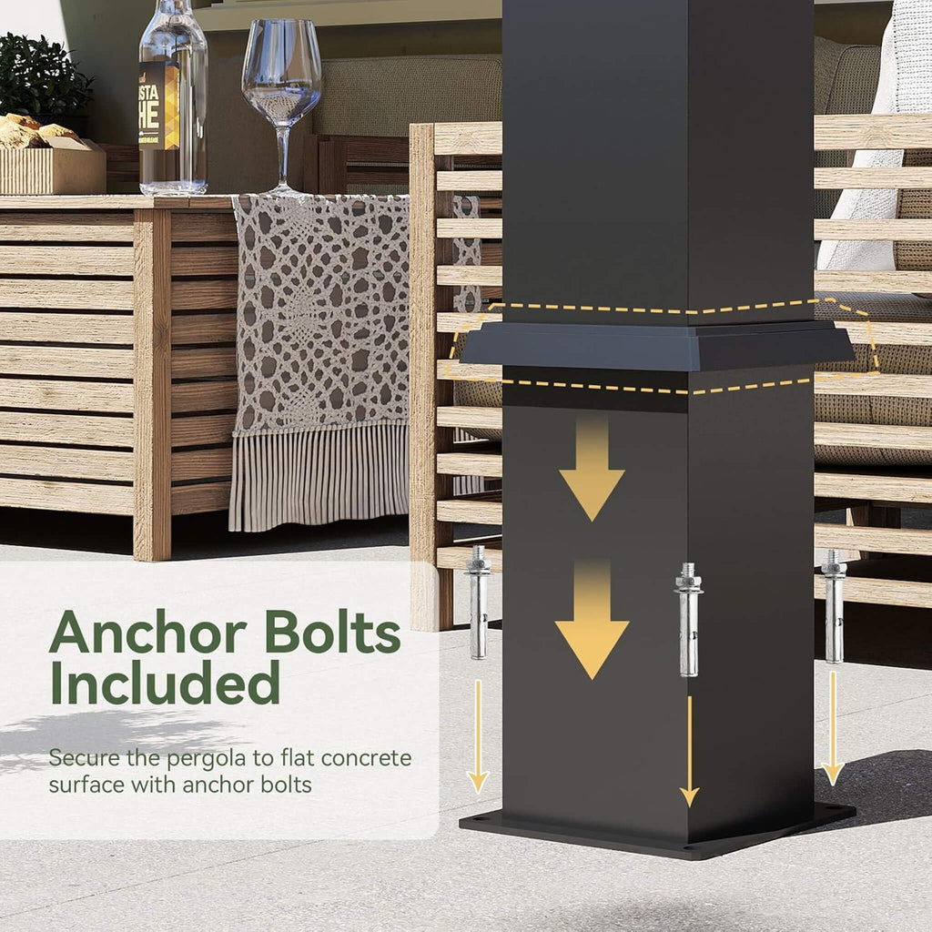 Alora Premium Gray Outdoor Metal Pergola With Louvered Roof And Drainage System (SAK76143) – SAKSBY WHOLESALE, view 4