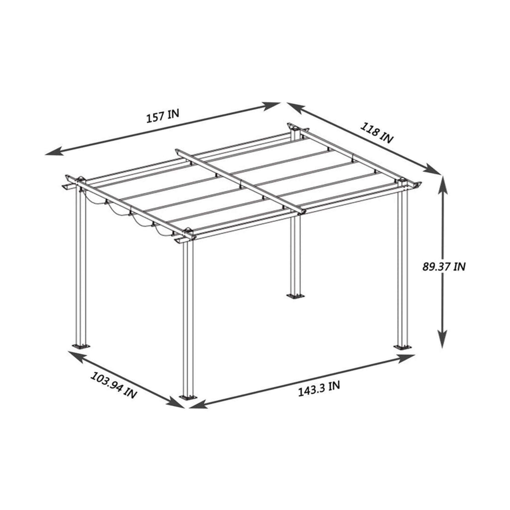 [10X13FT] Alora Premium Outdoor Patio Retractable Pergola With Canopy (SAK01864) – SAKSBY WHOLESALE, view 13
