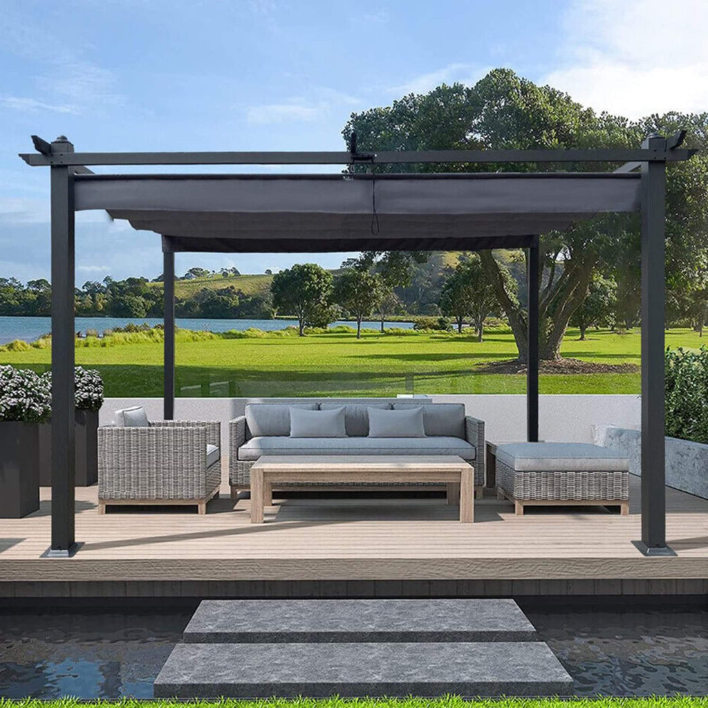 [10X13FT] Alora Premium Outdoor Patio Retractable Pergola With Canopy (SAK01864) – SAKSBY WHOLESALE