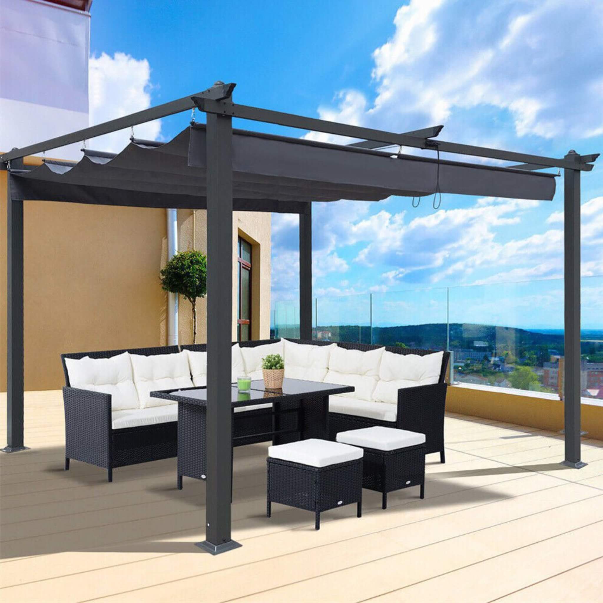 [10X13FT] Alora Premium Outdoor Patio Retractable Pergola With Canopy (SAK01864) – SAKSBY WHOLESALE, view 6