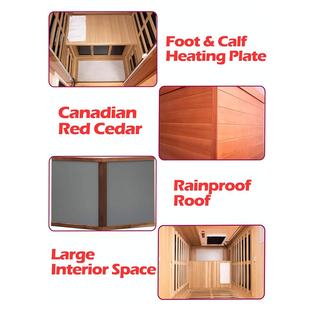 Thermora Xyra Premium 1-Person Outdoor Red Cedar Infrared Sauna With Low EMF, Chromotherapy And Bluetooth (SAK32783) – SAKSBY