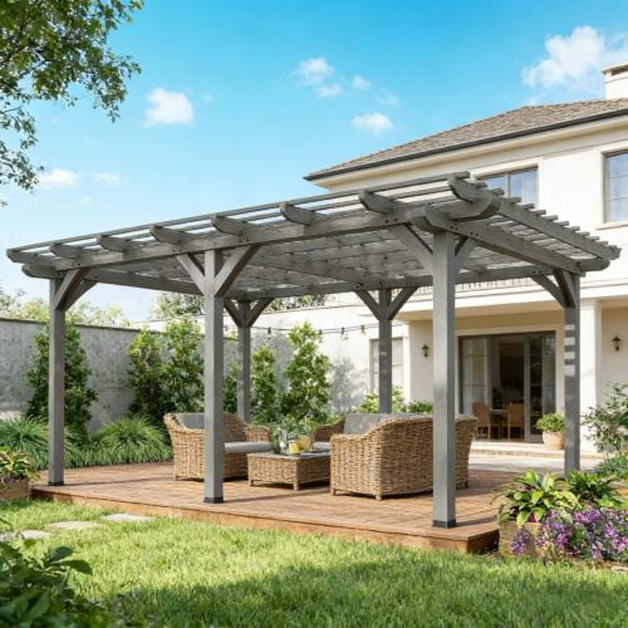 [09X12FT] Alora Premium Outdoor Wooden Grape Trellis Pergola (SAK18579) – SAKSBY WHOLESALE