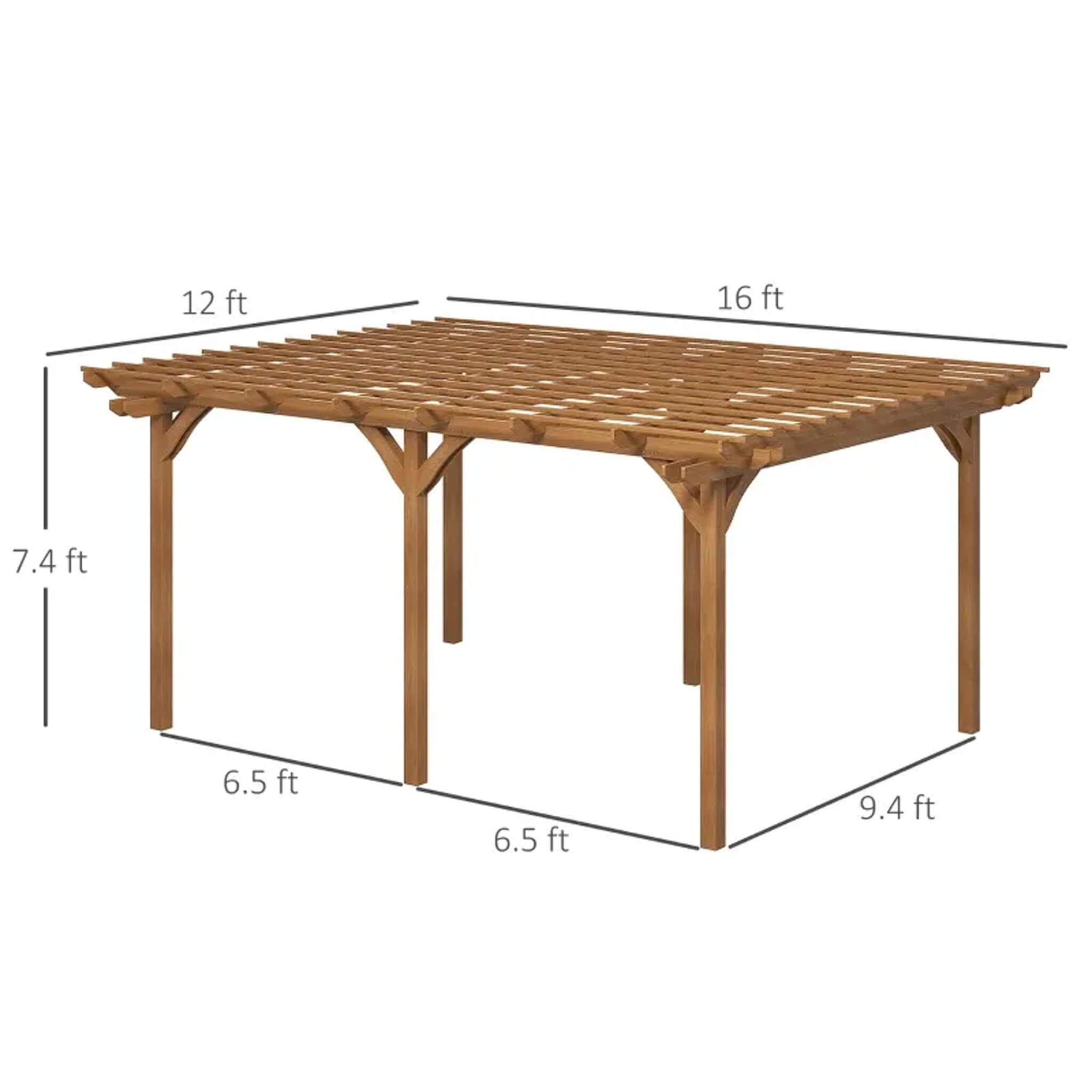 [09X12FT] Alora Premium Outdoor Wooden Grape Trellis Pergola (SAK18579) – SAKSBY WHOLESALE, view 10