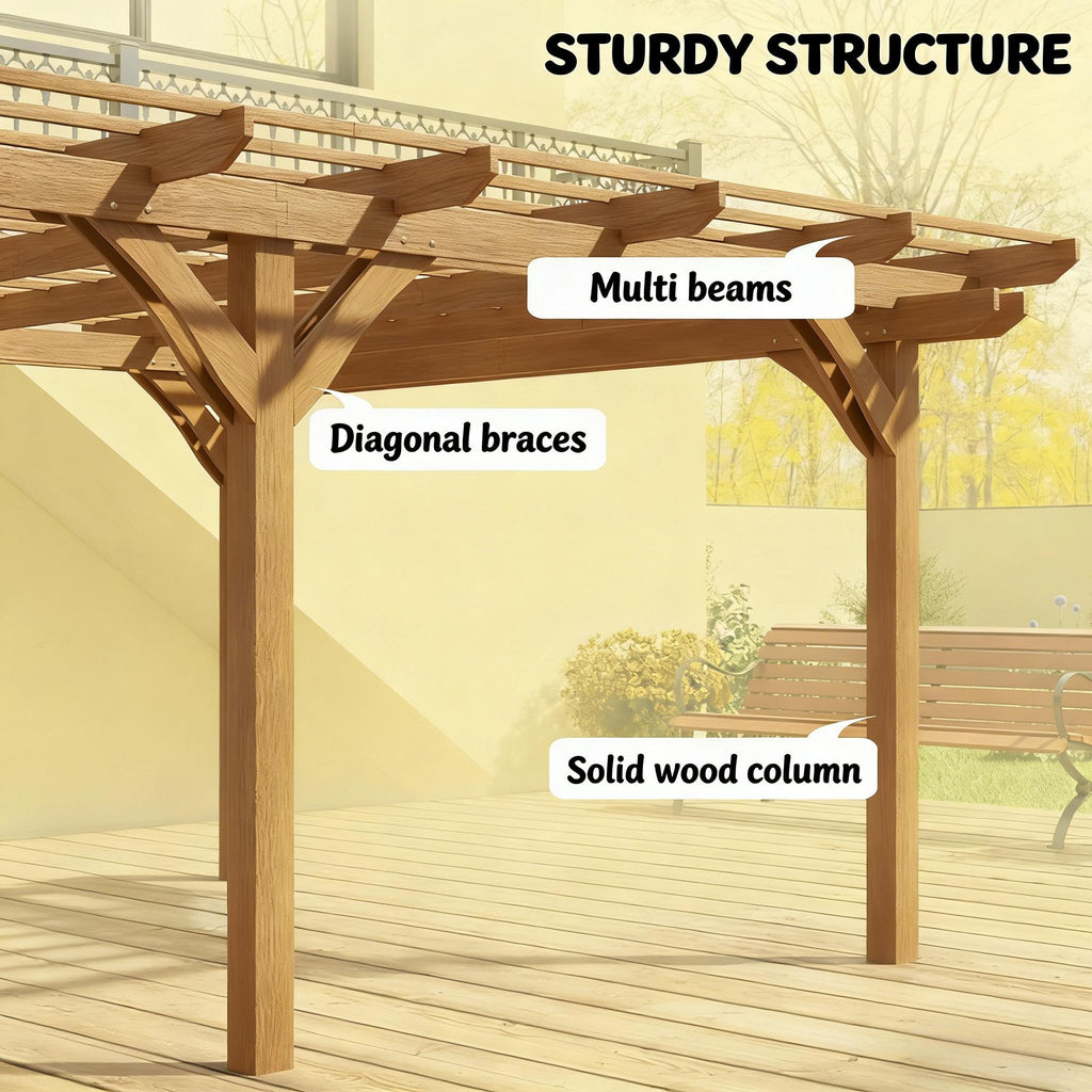 [09X12FT] Alora Premium Outdoor Wooden Grape Trellis Pergola (SAK18579) – SAKSBY WHOLESALE, view 6