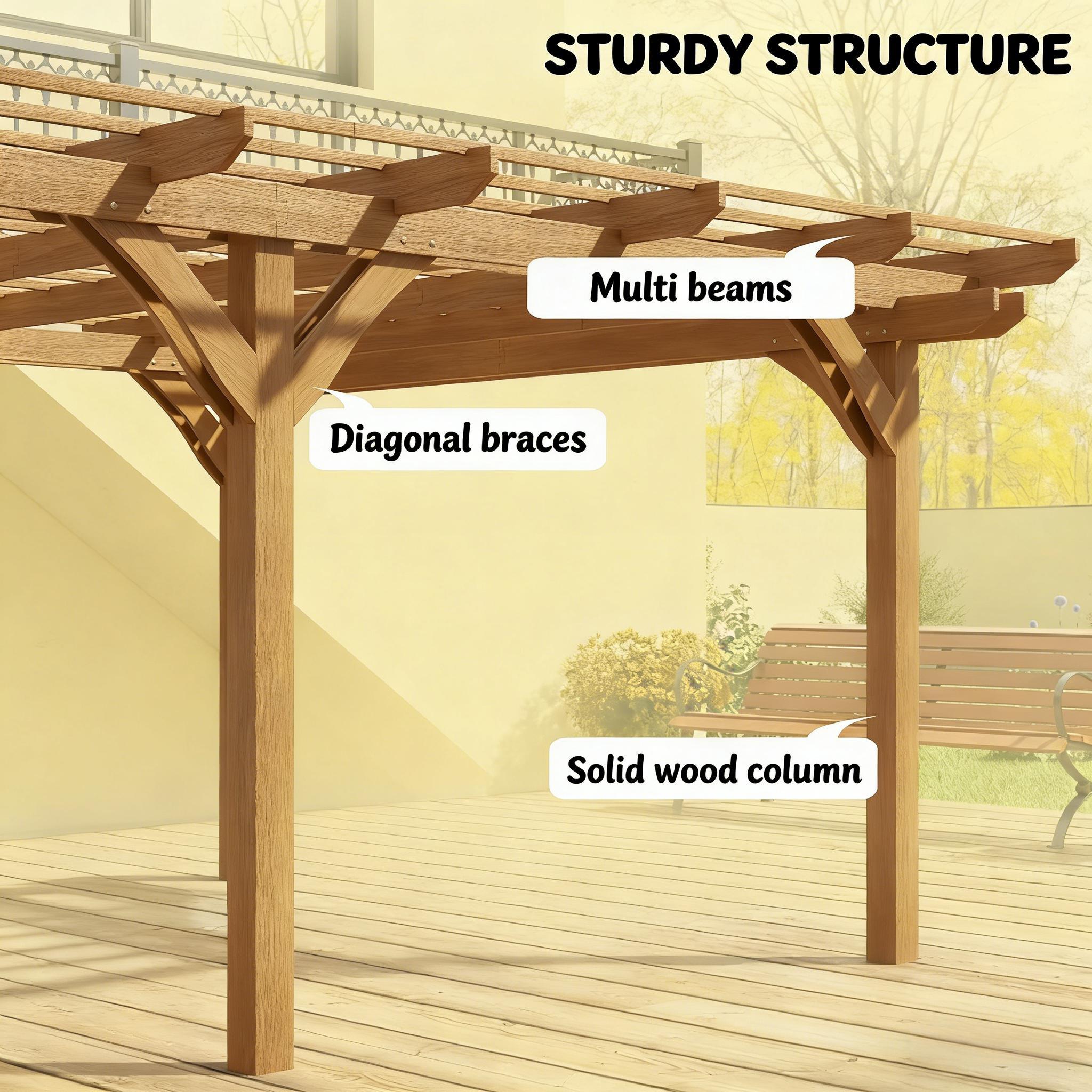 [09X12FT] Alora Premium Outdoor Wooden Grape Trellis Pergola (SAK18579) – SAKSBY WHOLESALE, view 6
