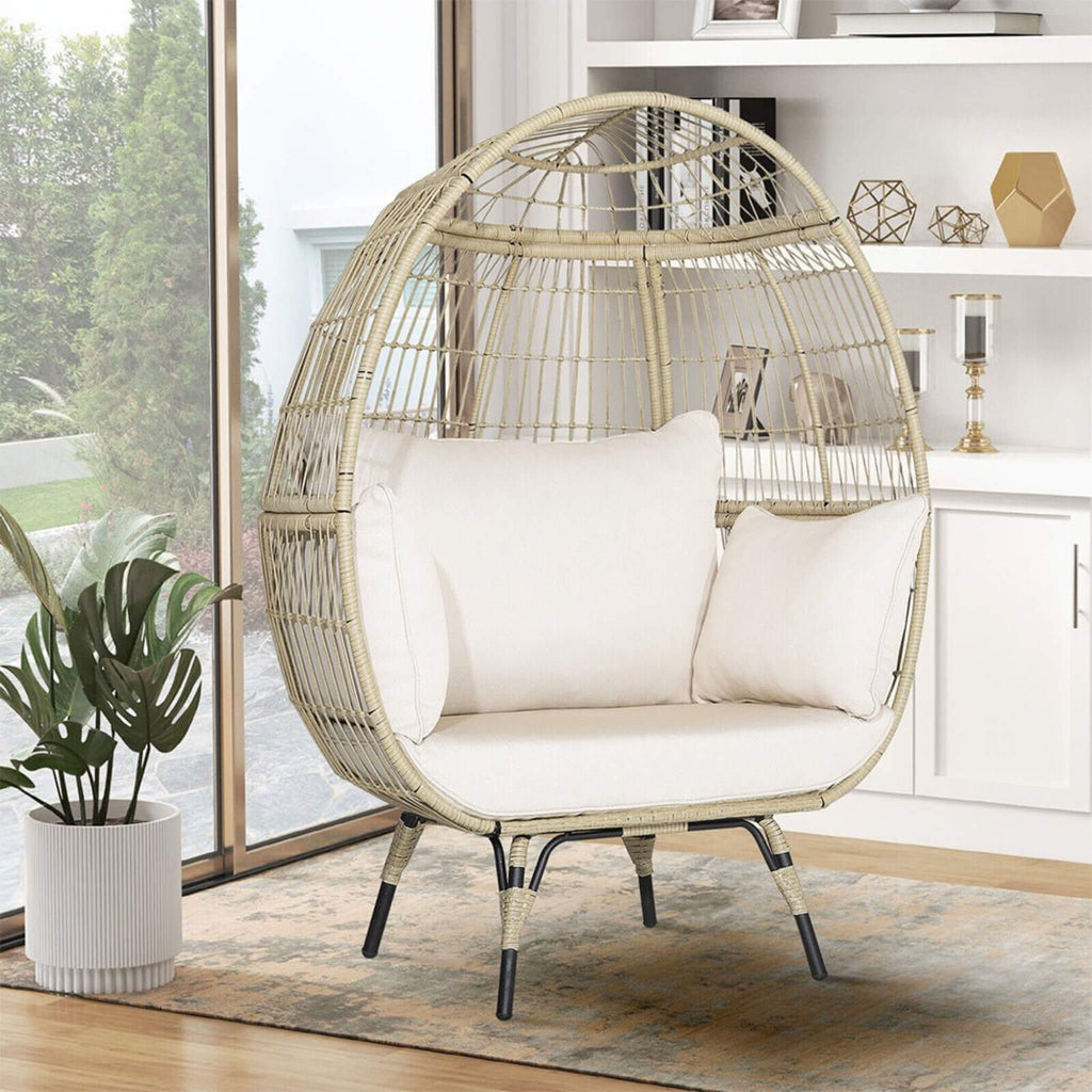 Alora Premium 57-Inch Oversized Rattan Patio Egg Lounge Chair Basket With Cushions (SAK91684) – SAKSBY WHOLESALE, view 3