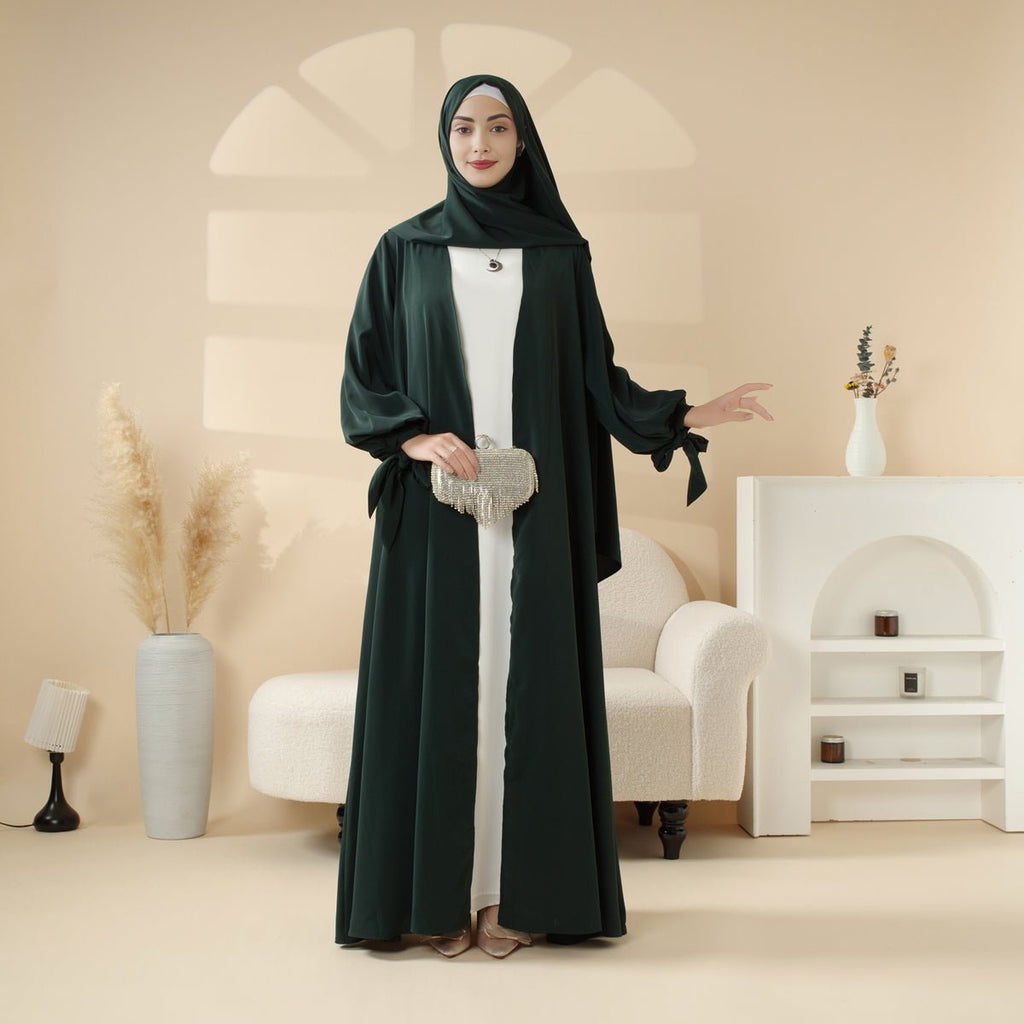 Mariam's Collection Premium Ribbon Sleeve Abaya: An Elegant Four-piece Abaya Set (MOA105) — Mariam's Collection branding close-up