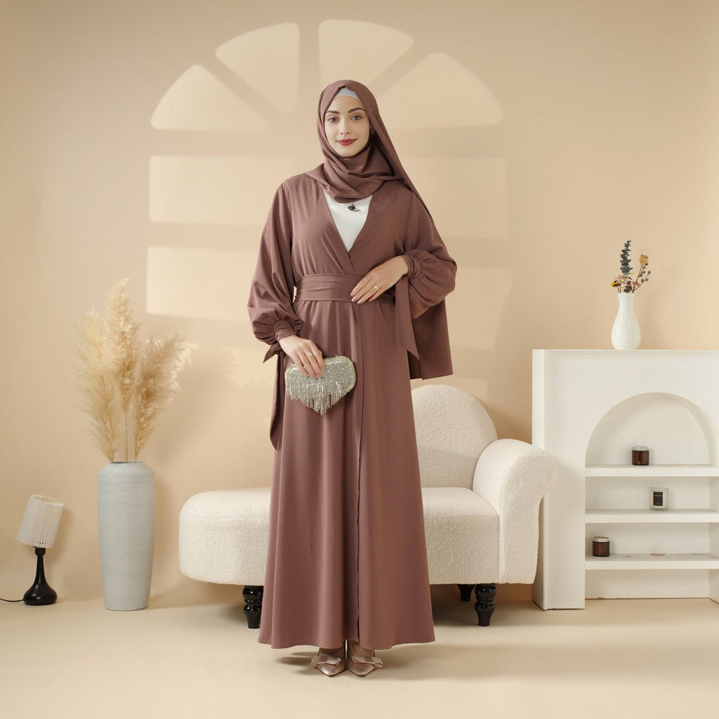 Mariam's Collection Premium Ribbon Sleeve Abaya: An Elegant Four-piece Abaya Set (MOA105) — product category context