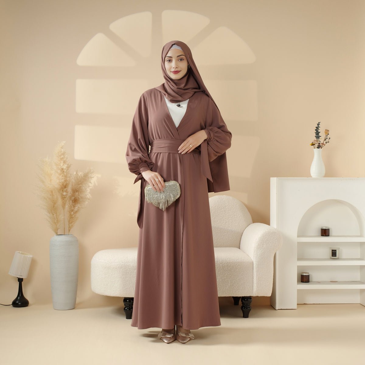 Mariam's Collection Premium Ribbon Sleeve Abaya: An Elegant Four-piece Abaya Set (MOA105) — product category context