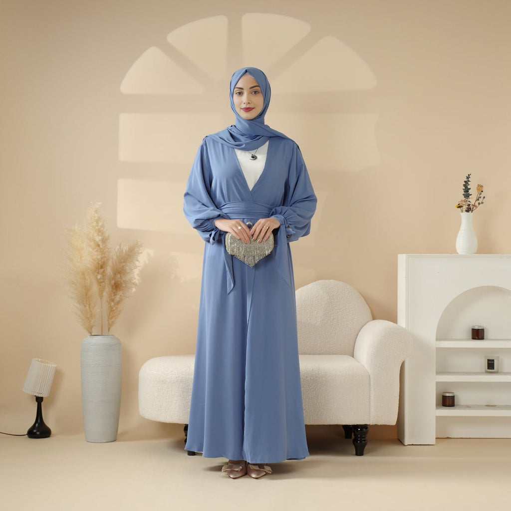 Mariam's Collection Premium Ribbon Sleeve Abaya: An Elegant Four-piece Abaya Set (MOA105) — detail shot 6