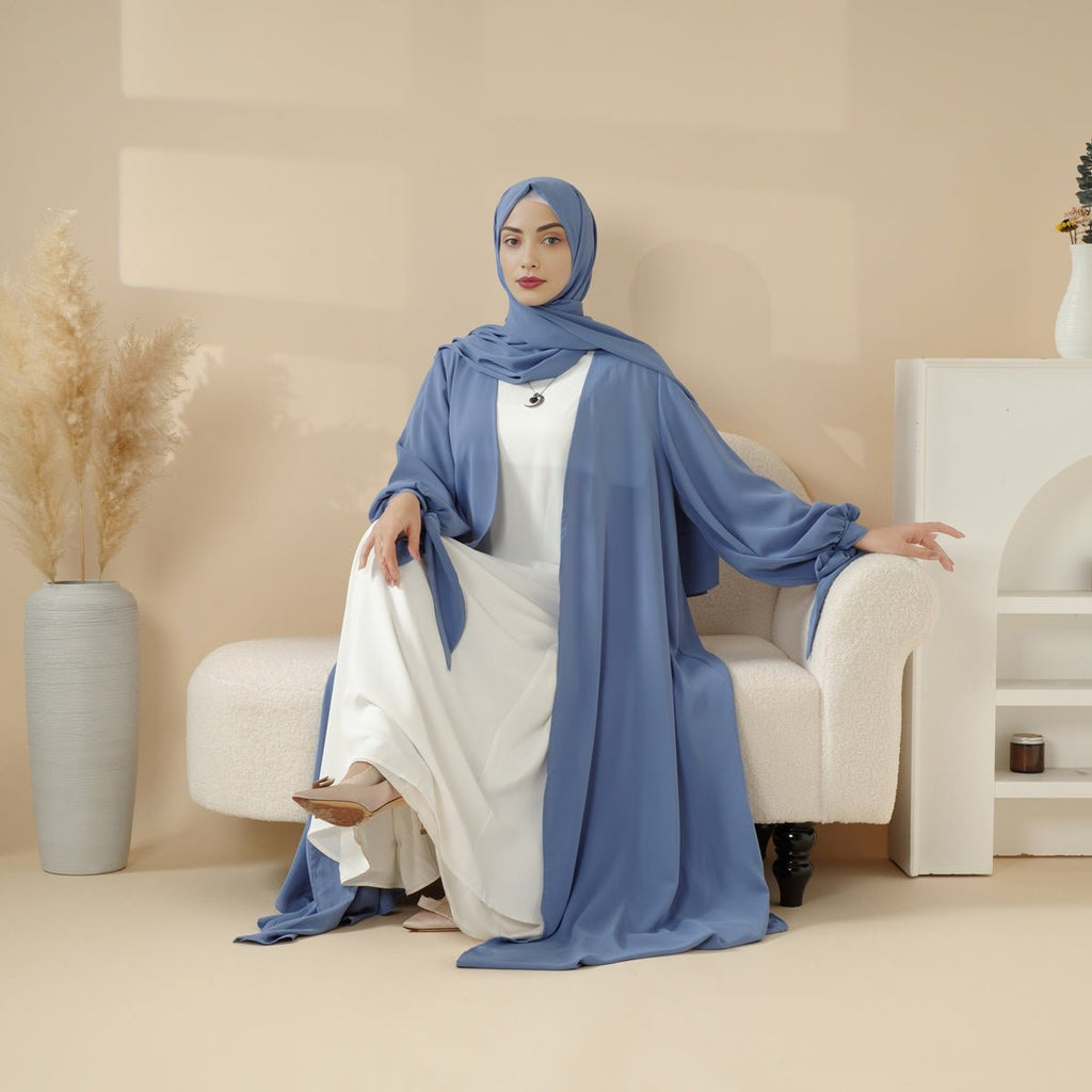 Mariam's Collection Premium Ribbon Sleeve Abaya: An Elegant Four-piece Abaya Set (MOA105) — detail shot 8