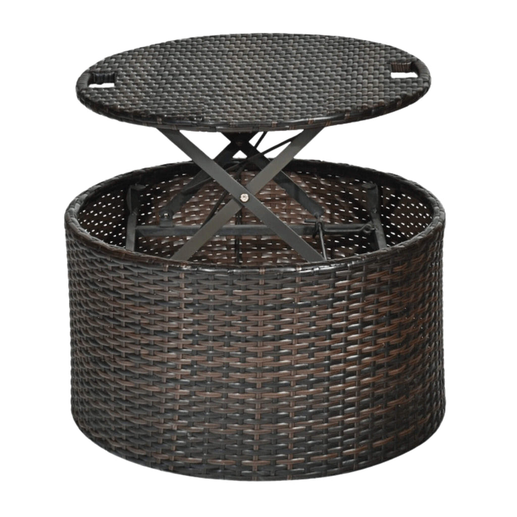 Alora Premium 76-Inch Round Outdoor Patio Rattan Daybed W/ Canopy & Table (SAK96418) – SAKSBY WHOLESALE, view 6