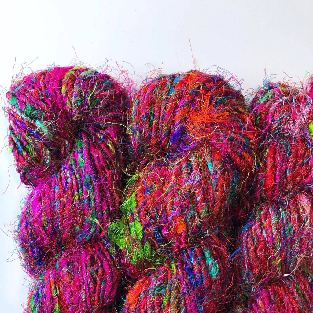 Darn Good Yarn Darn Good Yarn Premium Sari Silk Handspun Yarn — construction detail