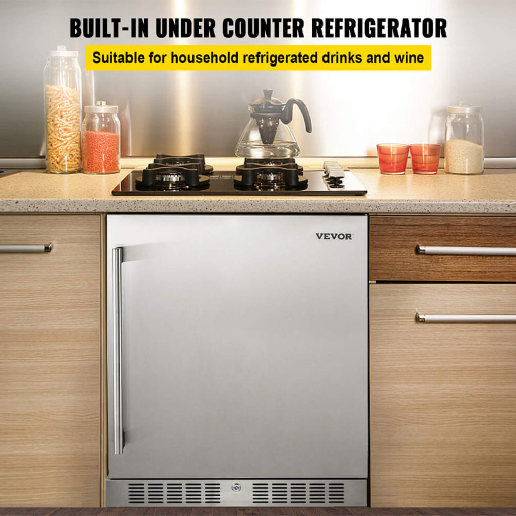 Premium 5.3 Cu.Ft Single Door Stainless Steel Built-In Wine Beverage Undercounter Refrigerator (SAK95276) – SAKSBY WHOLESALE,