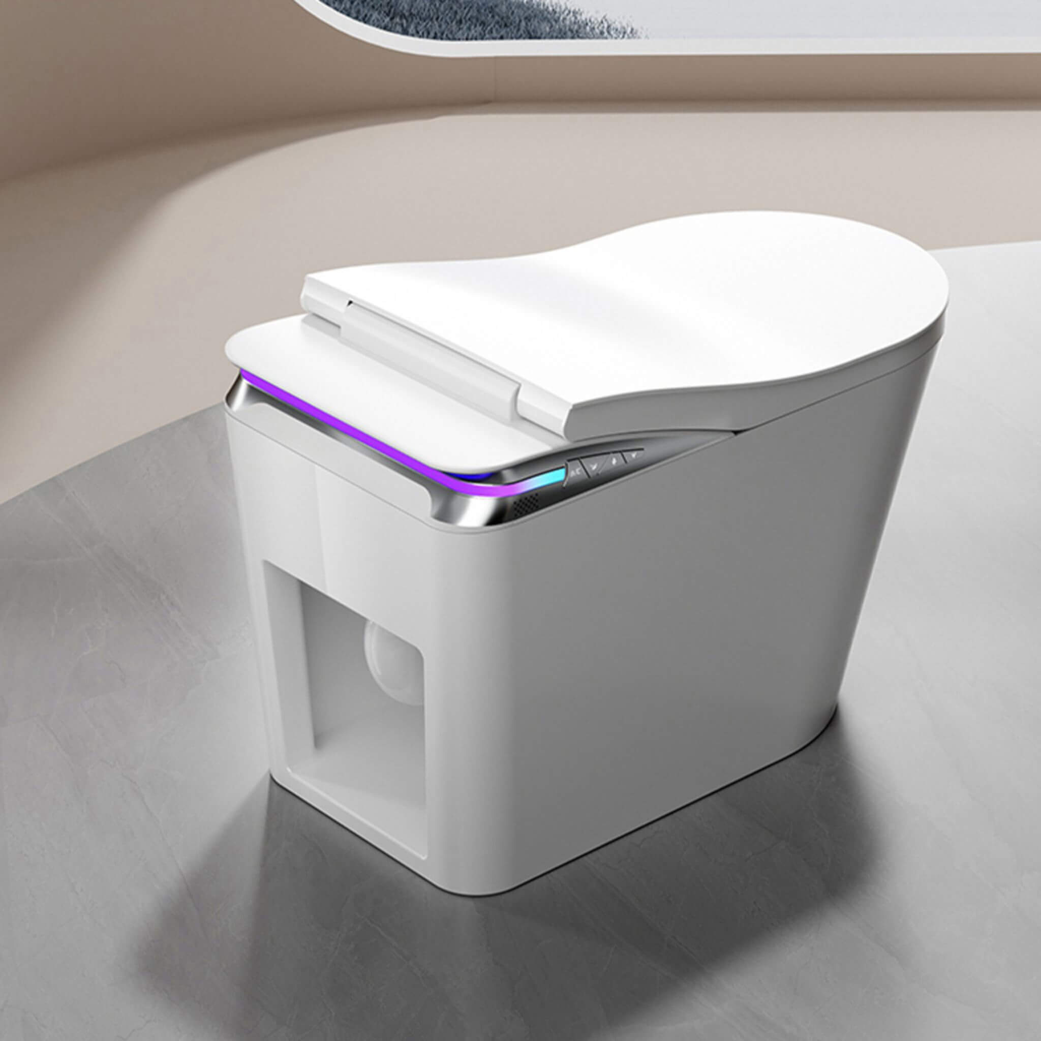 Nuvia Premium Smart Auto Flush Toilet With Foot Sensor, Remote, Heated Seat And Night Light (SAK56378) – SAKSBY WHOLESALE, vi