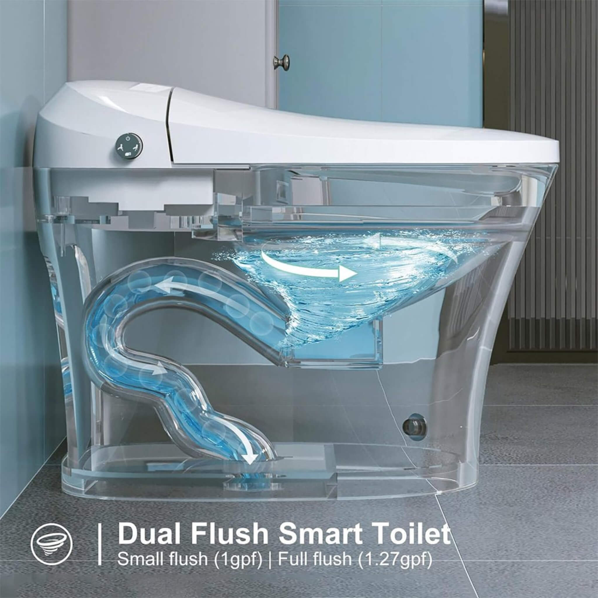 Nuvia Premium Smart Heated Tankless Bidet Toilet With Dual Flush System (SAK10485) – SAKSBY WHOLESALE, view 5