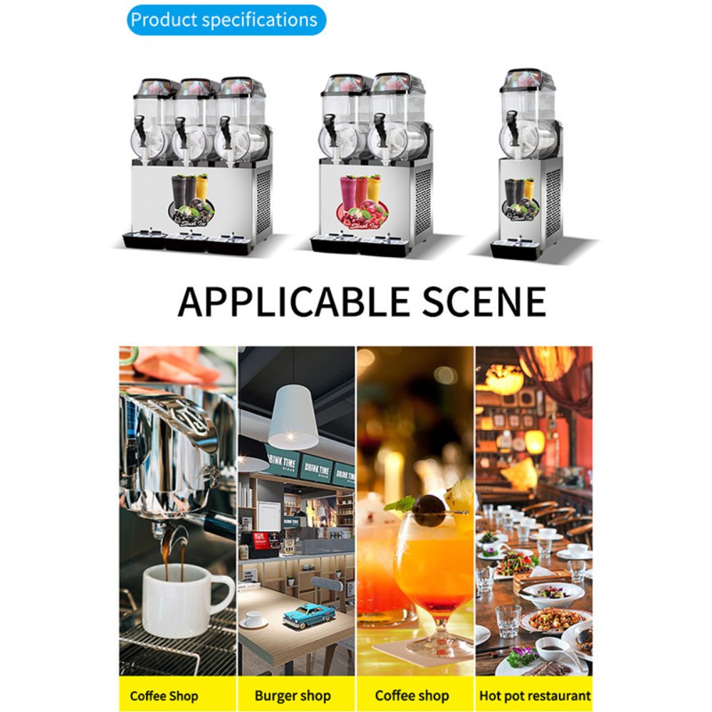 Premium Stainless Steel Margarita Frozen Drink Double Tank Slushy Maker Machine, 30L (SAK48253) – SAKSBY WHOLESALE, view 2