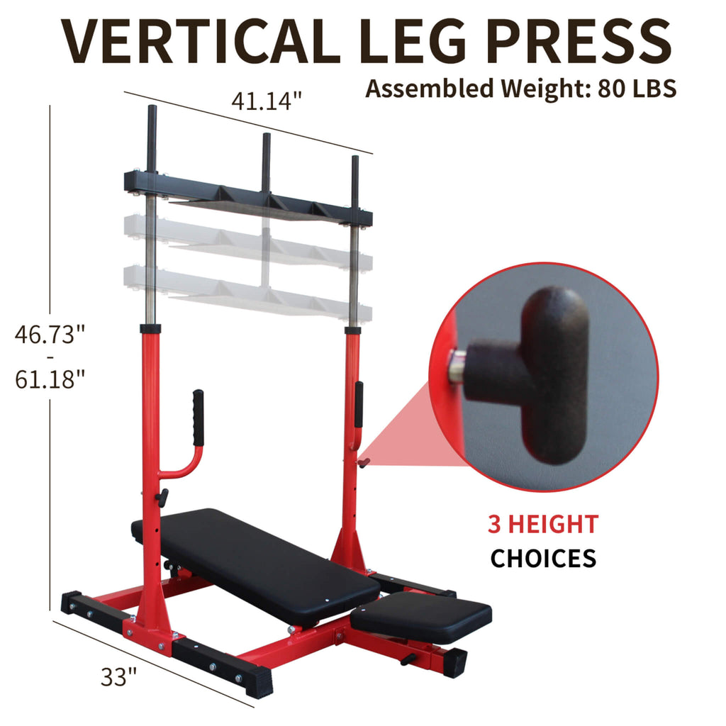 Rovix Premium Vertical Leg Press Machine With Adjustable Back And Head Rests For Home Gyms, 660LBS (SAK34819) – SAKSBY WHOLES