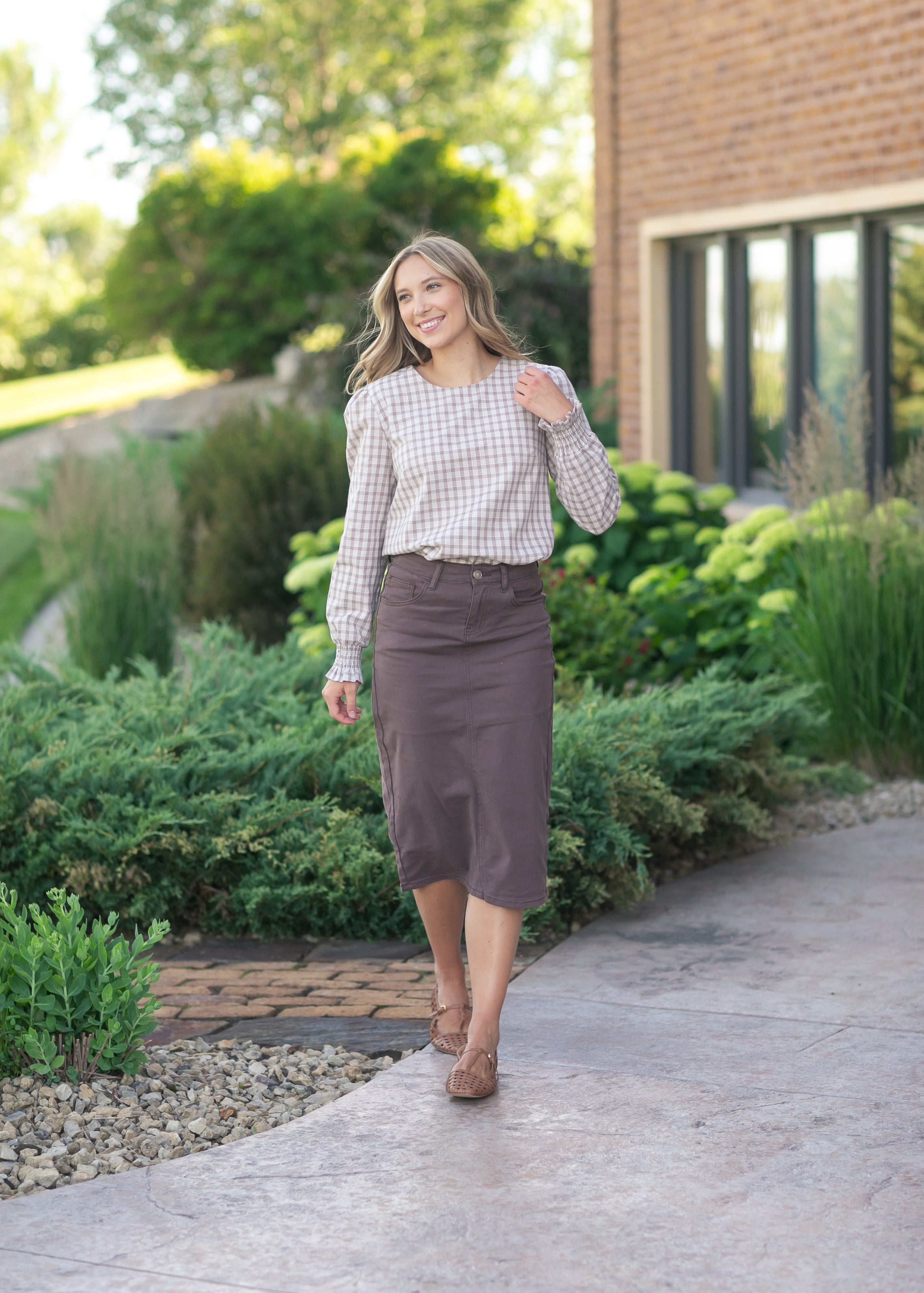 Inherit Co. Blake Cinched Sleeve Blouse — flat-lay composition
