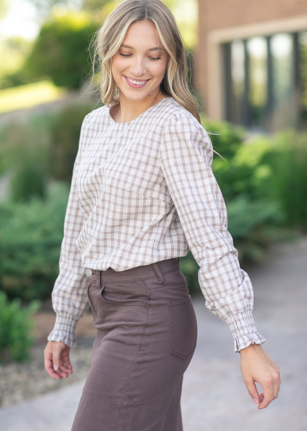 Inherit Co. Blake Cinched Sleeve Blouse — packaging