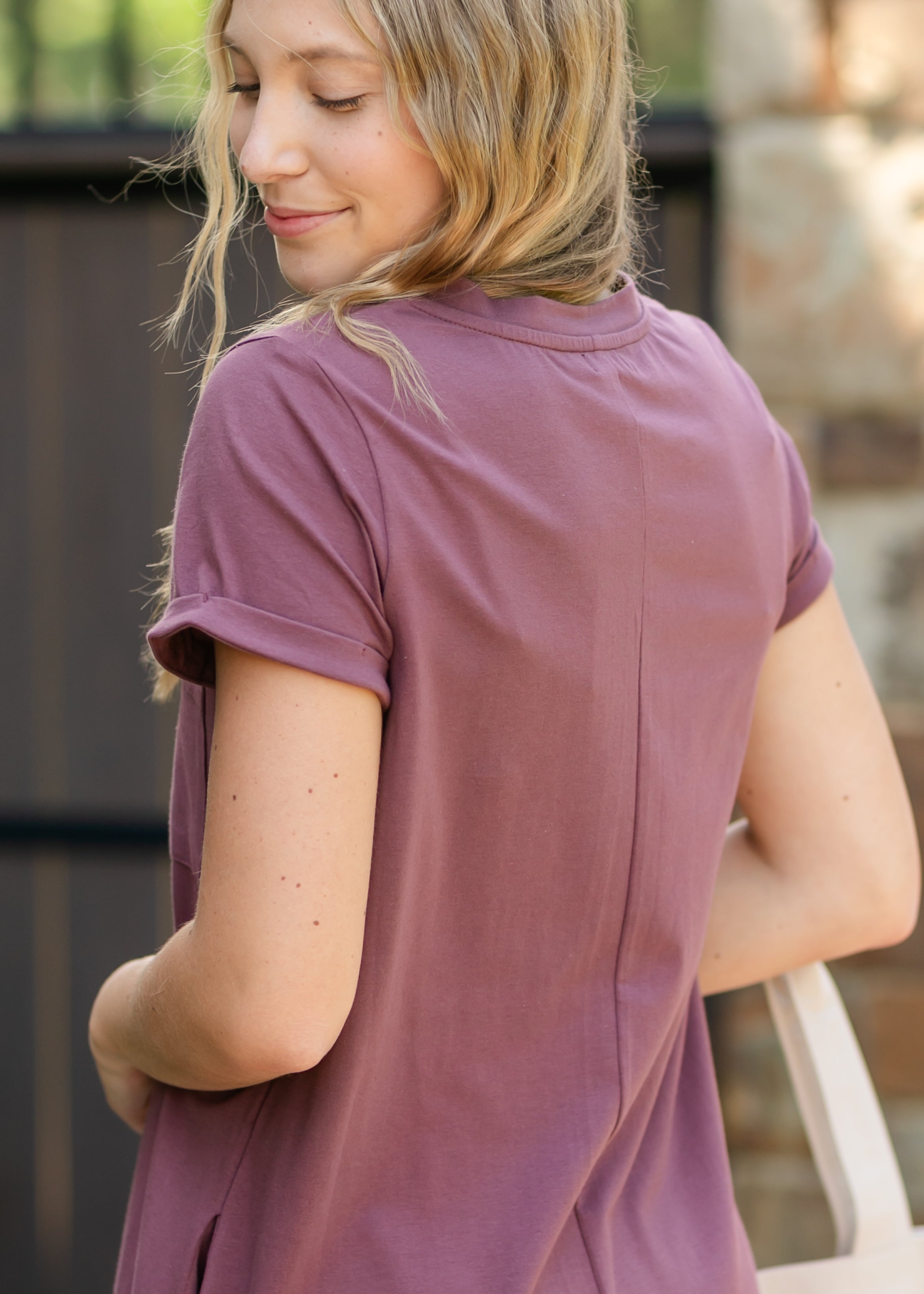 Inherit Co. Finley V-neck T-shirt Dress — color detail