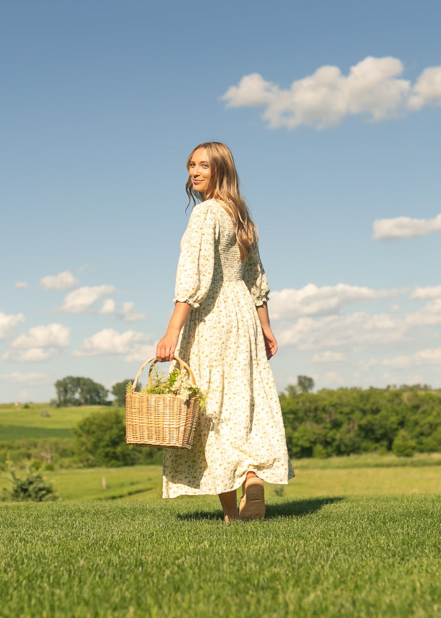 Inherit Co. Flora Smocked Midi Dress — main product shot