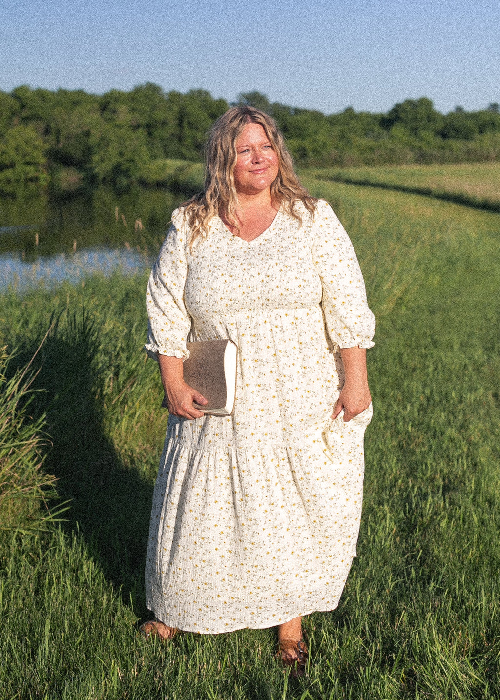 Inherit Co. Flora Smocked Midi Dress — product on model