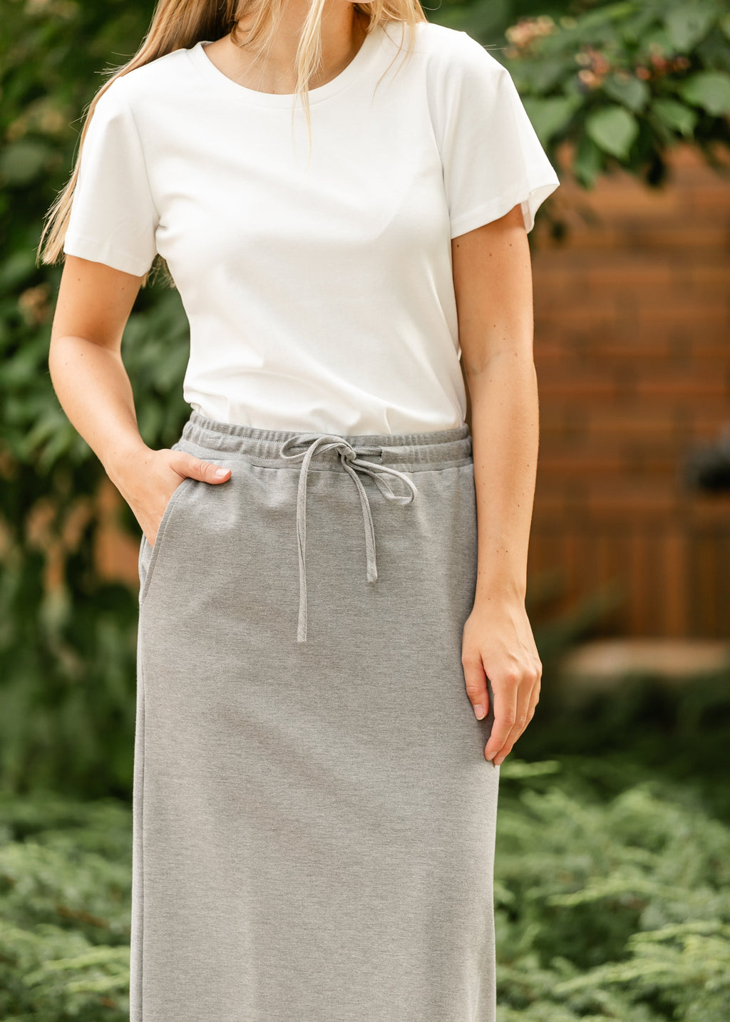 Inherit Co. Jordan Knit Maxi Skirt — in-use photo