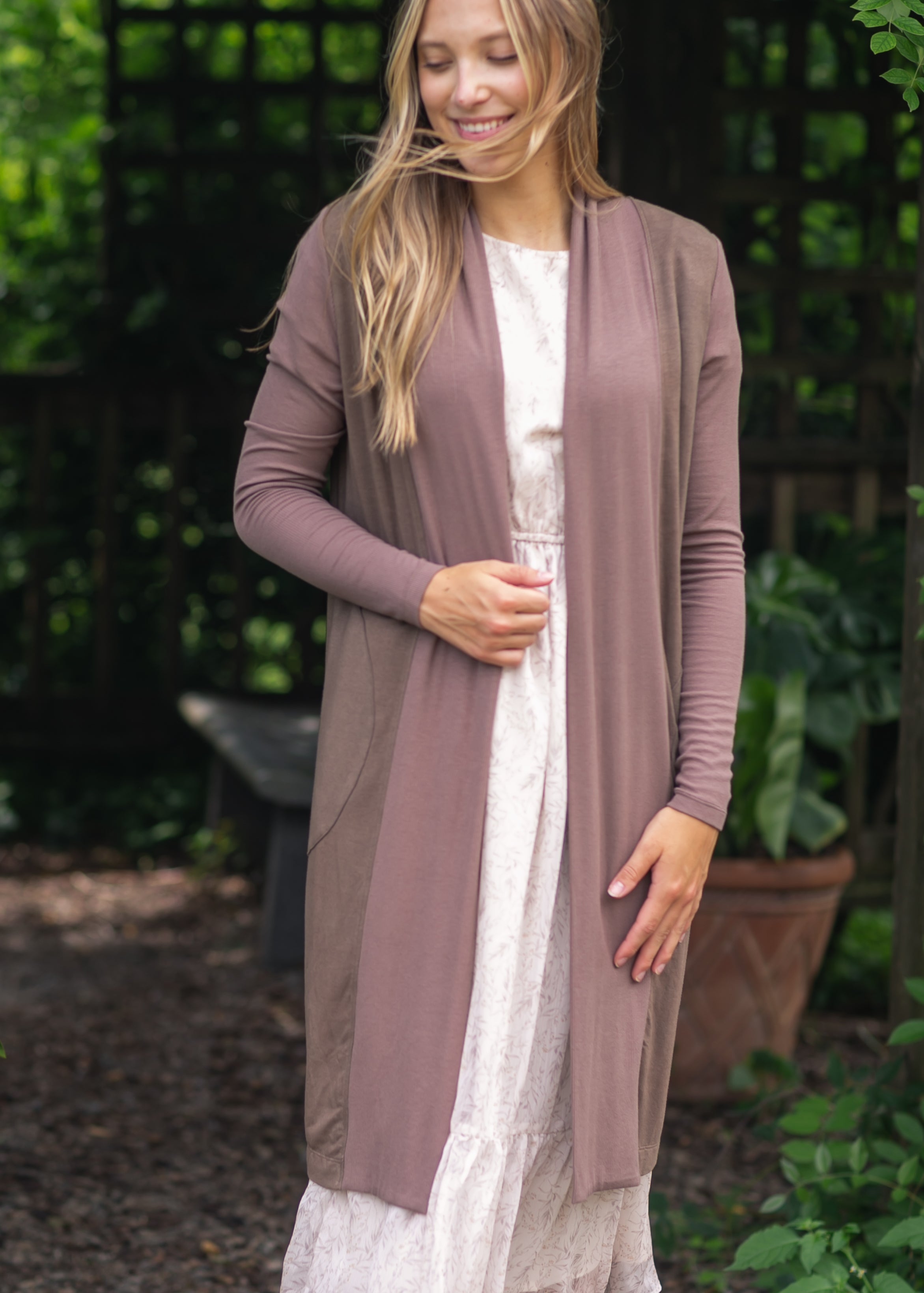 Inherit Co. Kylin Open Front Cardigan — side view
