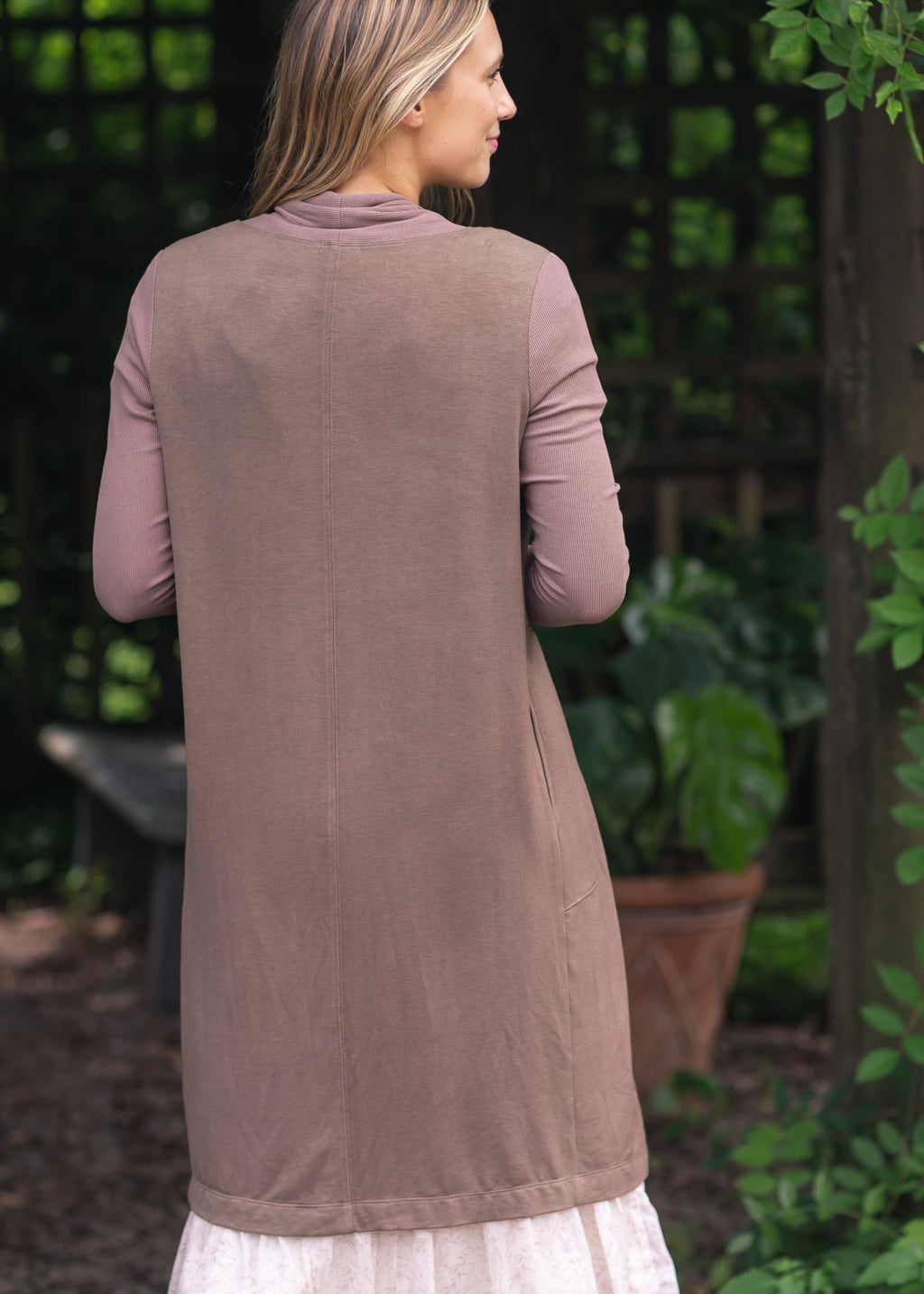 Inherit Co. Kylin Open Front Cardigan — in-use photo