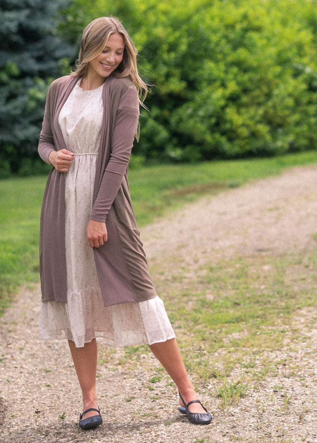 Inherit Co. Kylin Open Front Cardigan — lifestyle context