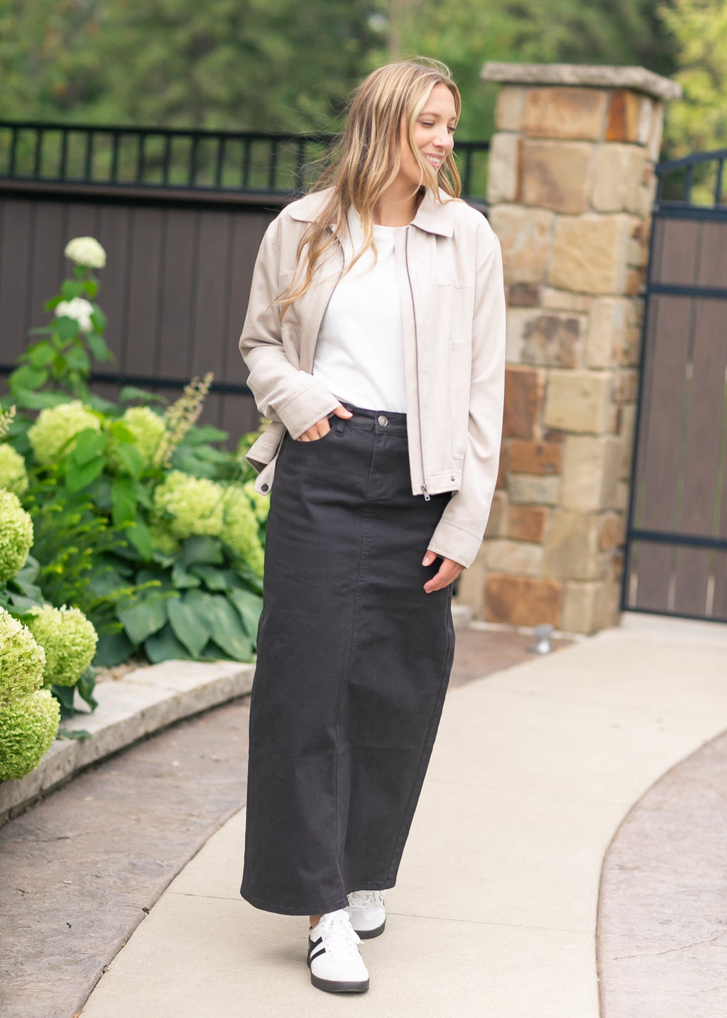 Inherit Co. Stella Onyx Black Denim Maxi Skirt — packaging