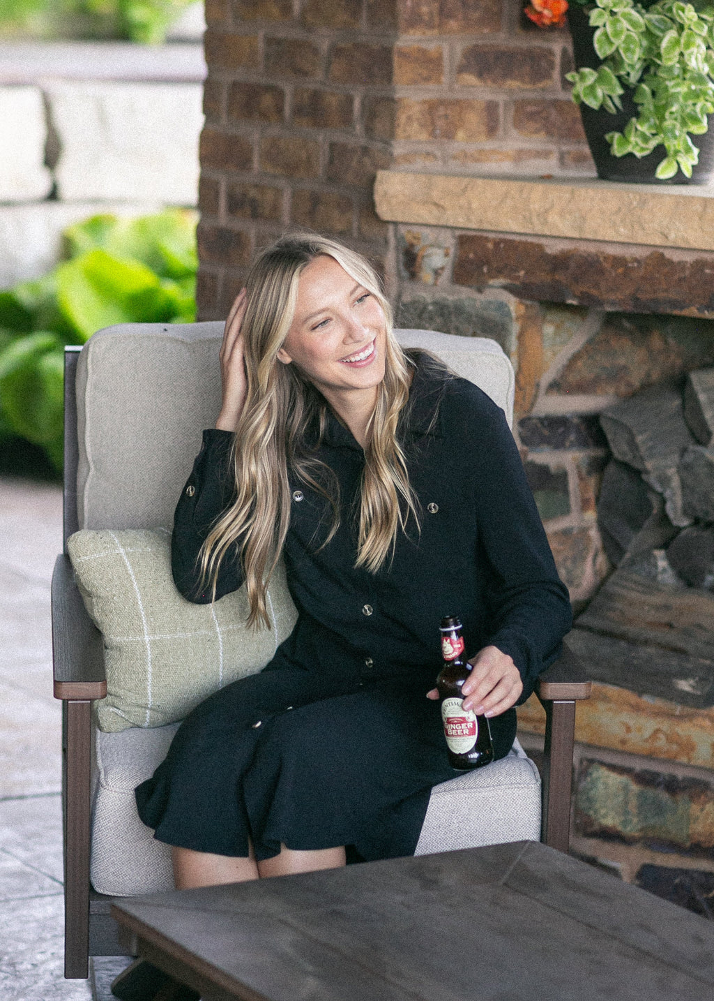 Inherit Co. Teagan Black Ultra Soft Shirt Dress - FINAL SALE — main product shot