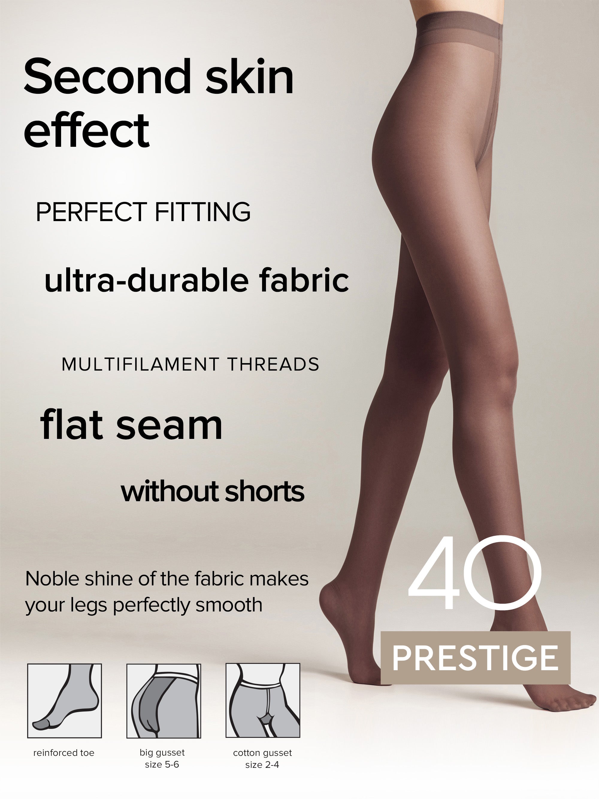TheRanok.com Tights Conte Prestige 40 Den - Sheer to Waist Noble Shine — flat-lay composition